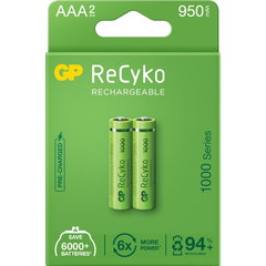 2x AAA / R03 GP ReCyko 1000 Series Ni-MH 950mAh, GP
