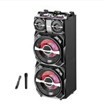 Boxa profesionala activa portabila AKAI, 700W, MixerDj, Karaoke, 2 x Mic IN, 2 x Bluetooth, 2 x USB, Radio FM, 2 x AUX In, 2 x SD Card, Lumini LED, Microfon wireless, Telecomanda, AKAI