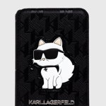 Karl Lagerfeld suport pentru card magnetic culoarea negru, Karl Lagerfeld