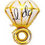 Balon din folie inel auriu cu diamant 70x50 cm, 