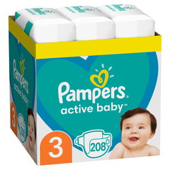 PAMPERS 6202089, Marimea 3, 6-10 kg, 208 buc
