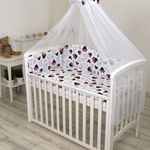 Baldachin din tul, funda din bumbac imprimeu lenjerie Miki Amy 300x160 cm suport de prindere inclus 153h cm, AMY
