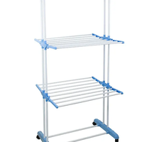 Uscator de rufe vertical Pliabil 3 Niveluri cu Suport Umerase si Suport pe Roti 170 cm, GAVE