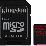 Card microsd sdcr/256gb kingston, 256 gb, microsdxc, clasa 10, standard uhs-i u3