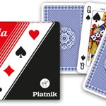 Set 2 pachete carti de joc Canasta cu value points in cutie rosie, Piatnik