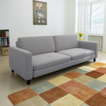 Canapea cu 3 locuri, textil, gri deschis, model 4, VidaXL