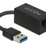 Cablu Delock, USB 3.1/RJ-45, 13.5cm, Negru, Delock