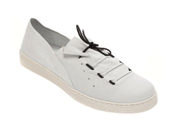 Pantofi BABOOS albi, R09, din piele naturala