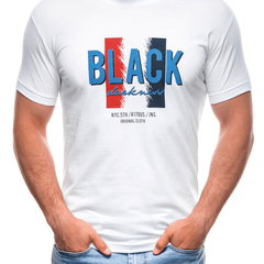 EDOTI, Tricou cu decolteu la baza gatului si imprimeu pe piept, Alb EDOTI, Tricou cu decolteu la baza gatului si imprimeu pe piept, Alb