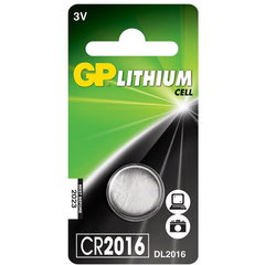 Baterie GP Batteries, butoni (CR2016) 3V lithium, blister 1 buc. "GPCR2016-2CPU1" "GPPBL2016140" (include TV 0.01 lei)