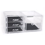 Cutie transparenta, cu 4 sertare, organizare obiecte mici, 32,3x12,3x11,3 cm, Confortime