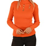 Bluza portocaliu neon cu guler si perforatii pentru dama - cod HP2561, 
