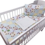 Lenjerie MyKids Mini Patratel Multicolor Buline Maro 4 Piese 120x60