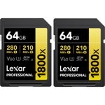 64GB SDXC Pro 1800x U3 UHS-II (V60) - 2pack, Lexar