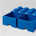 Cutie depozitare LEGO 2x4 cu sertare albastru