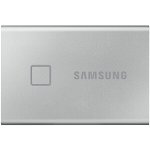 SSD Extern Samsung T7 Touch, 500GB, USB-C 3.1, Senzor de amprenta (Argintiu)