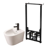 Set ramă de montaj Alcadrain și bideu suspendat, Fluminia, Clementina, alb, 