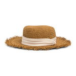 Accesorii Femei Nordstrom Rack Frayed Edge Boater Hat Dark Natural Combo