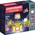 Joc de Constructie Magnetic Magformers - Neon Led Set - Lumini de Neon, 31 piese, Magformers