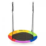 Leagan pentru copii rotund, tip cuib de barza, suspendat, 100 cm, Ecotoys MIR6001 - Multicolor, Ecotoys