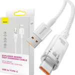 Cablu USB Baseus Cablu de încărcare rapidă Baseus USB la USB-C 6A,1m (alb), Baseus