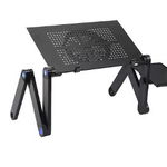 Masuta Laptop Regabila Inaltime 360 Grade, Klausstech, Din Aluminiu, Cu Sistem Ventilatie Tip Coller Pe Usb , Stand Laptop Pliabil Cu Suport Mouse Pad, Multifunctional, Inaltimea Si Unghiul De Inclinare Reglabil, 420x260 Mm, KlaussTech