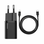 INCARCATOR retea Baseus Super Si, Quick Charge 20W, 1 x USB Type-C 5V/3A max, include cablu USB Type-C la Lightning Iphone 1m, negru, BASEUS