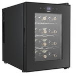 Racitor pentru vin Samus SRV36CR12, 33 L, Capacitate 12 sticle, Clasa energetica F, Mod racire termoelectric, Afisaj electronic, H 48 cm, Negru, Samus