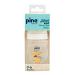 Biberon cu gat larg cu tetina nr 1 alb 150 ml 0-6 luni Pine Natura, Pine Natura