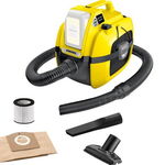 Aspirator umed și uscat Karcher WD 1, 230W, 18V, Capacitate container 7l, Functie de suflanta, fara acumulator (Galben), Karcher