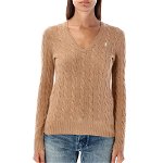 Ralph Lauren Kimberly V-neck cable knit sweater Blue