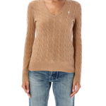 Ralph Lauren Kimberly V-neck cable knit sweater Blue