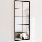 Oglindă de perete, negru, 100x40 cm, metal, Casa Practica