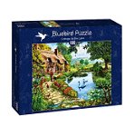 Puzzle Bluebird - Cottage by the lake, 1000 piese