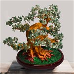 Copacel Feng Shui cu Pietre de Aventurin, Suport Ceramic, Naimeed, D4625-Verde