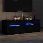 Comodă TV cu lumini LED, negru, 120x35x40 cm, Casa Practica