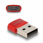 Adaptor USB 2.0-A la USB type C T-M Rosu, Delock 60050, Delock