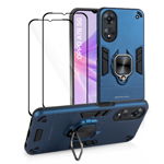 Bermek Husa Oppo A78 5G, husa antisoc - 2x Folie telefon, Albastru, Bermek