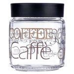 Recipient din sticla Pufo Black Coffee cu capac, pentru cafea, condimente, 750 ml, Pufo