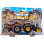 Set Hot Wheels by Mattel Monster Trucks Demolition Doubles HW Safari vs Wild Streak, Hot Wheels