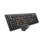 Kit tastatura si mouse A4Tech, 104 taste, 3 butoane, USB, Negru , A4Tech