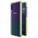 Husa Spate Upzz Spring Samsung Galaxy A50 ,silicon 1mm ,rezistenta La Socuri ,transparenta Cu Margine Galbena, Upzz