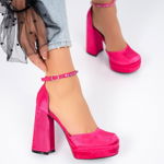 Pantofi, culoare Fucsia, material Satin - cod: P11384, Ahmed