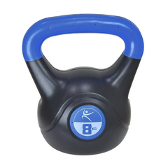 Kettlebell Vinil - 8 Kg, Negru-Albastru