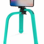Selfie stick ZBAM, trepied flexibil cu telecomanda bluetooth, turcoaz