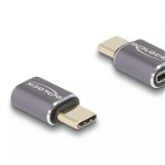 Adaptor USB 4 type C 8K60Hz/240W unghi 90 grade stanga/dreapta T-M, Delock 60288, Delock