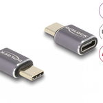 Adaptor USB 4 type C 8K60Hz/240W unghi 90 grade stanga/dreapta T-M, Delock 60288, Delock