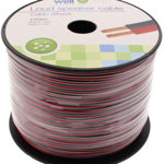 cablu difuzor rosu/negru 2x0.35mmp, 100m, well, WELL