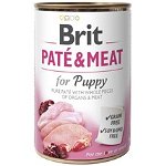Hrană umedă BRIT pentru câini, cu bucati de carne si pate, PUPPY 400g, Brit