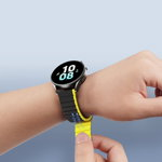 Curea silicon DuxDucis Magnetic LD compatibila cu Samsung Galaxy Watch 5/5 Pro/6, 20mm, Negru/Galben, DuxDucis